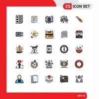 Set of 25 Modern UI Icons Symbols Signs for wifi iot report internet tv Editable Vector Design Elements