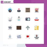 16 Flat Color concept for Websites Mobile and Apps celebration store egg shop drawer Editable Pack of Creative Vector Design Elements