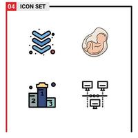 4 Thematic Vector Filledline Flat Colors and Editable Symbols of arrow position baby obstetrics won Editable Vector Design Elements