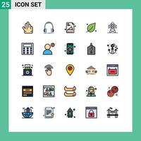 Set of 25 Modern UI Icons Symbols Signs for transmission electrical back to school spring leaf Editable Vector Design Elements