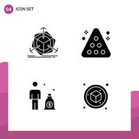 Stock Vector Icon Pack of 4 Line Signs and Symbols for change business object rack investor Editable Vector Design Elements