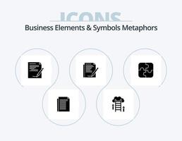 Business Elements And Symbols Metaphors Glyph Icon Pack 5 Icon Design. layout. report. server. agreement. note vector