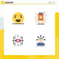 Modern Set of 4 Flat Icons and symbols such as evil advanced monster medal future Editable Vector Design Elements