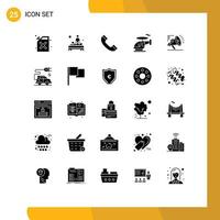 Set of 25 Modern UI Icons Symbols Signs for digital atoumation call marketing transport Editable Vector Design Elements