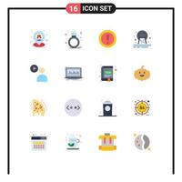 16 User Interface Flat Color Pack of modern Signs and Symbols of sewage pollution gift pipe question Editable Pack of Creative Vector Design Elements