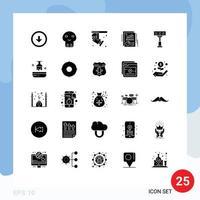 Set of 25 Modern UI Icons Symbols Signs for construction pie death document spotlight Editable Vector Design Elements
