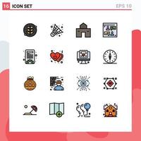 16 Creative Icons Modern Signs and Symbols of options designer home user web Editable Creative Vector Design Elements