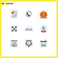 Set of 9 Vector Flat Colors on Grid for cleaning sets halloween instagram feed Editable Vector Design Elements