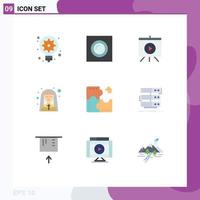 9 User Interface Flat Color Pack of modern Signs and Symbols of application profession board nun female Editable Vector Design Elements