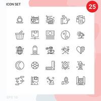 Universal Icon Symbols Group of 25 Modern Lines of basket print business evaluation office like Editable Vector Design Elements