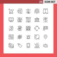 Line Pack of 25 Universal Symbols of accessories lab file experiment succulent Editable Vector Design Elements