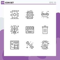 9 Creative Icons Modern Signs and Symbols of clapboard idea invitation design summer Editable Vector Design Elements