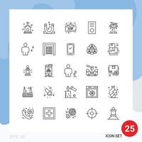 Pack of 25 creative Lines of palm gadget vip devices computers Editable Vector Design Elements