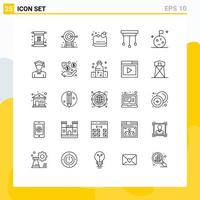 Universal Icon Symbols Group of 25 Modern Lines of moon interior strategy home chandelier Editable Vector Design Elements