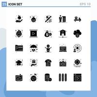 Set of 25 Modern UI Icons Symbols Signs for send delivery innovation presentation graph Editable Vector Design Elements