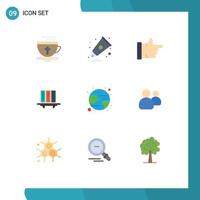 Universal Icon Symbols Group of 9 Modern Flat Colors of storage documents like database archive Editable Vector Design Elements