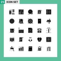 Set of 25 Modern UI Icons Symbols Signs for phone book development currency dollar Editable Vector Design Elements