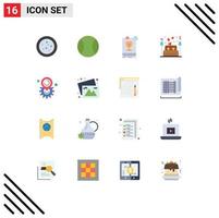 16 Creative Icons Modern Signs and Symbols of map gear rule night love Editable Pack of Creative Vector Design Elements