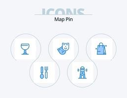 mapa alfiler azul icono paquete 5 5 icono diseño. . cama. vaso. rogar a mano papel vector