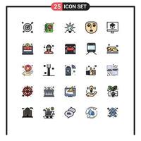 Set of 25 Modern UI Icons Symbols Signs for learning education question face angry Editable Vector Design Elements