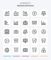 Creative Finance 25 OutLine icon pack  Such As finance. balanced. down. ruble. currency vector