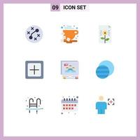 Universal Icon Symbols Group of 9 Modern Flat Colors of plus increase bank create investment Editable Vector Design Elements