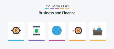 Finanzas plano 5 5 icono paquete incluso . bitcoin boleto. creativo íconos diseño vector