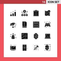 Stock Vector Icon Pack of 16 Line Signs and Symbols for iron electric task location gps Editable Vector Design Elements