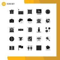 Solid Glyph Pack of 25 Universal Symbols of custom debate layout convince argument Editable Vector Design Elements
