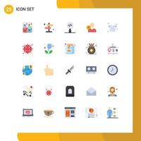 Set of 25 Modern UI Icons Symbols Signs for personal gear code efficiency search Editable Vector Design Elements