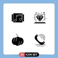 Solid Glyph Pack of Universal Symbols of album food song premium call Editable Vector Design Elements