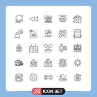 Stock Vector Icon Pack of 25 Line Signs and Symbols for timer bomb instrument irish garland Editable Vector Design Elements