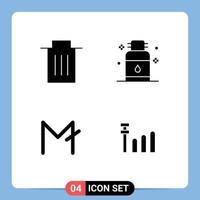 Modern Set of Solid Glyphs and symbols such as delete moon coin user oil crypto Editable Vector Design Elements