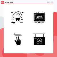 Modern Set of Solid Glyphs and symbols such as buy update shop information hand Editable Vector Design Elements