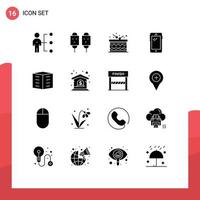 User Interface Pack of 16 Basic Solid Glyphs of huawei smart phone fried phone announcement Editable Vector Design Elements