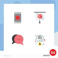 Set of 4 Modern UI Icons Symbols Signs for application chat left marketing messages Editable Vector Design Elements