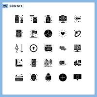 25 Creative Icons Modern Signs and Symbols of left arrow hospital website page Editable Vector Design Elements