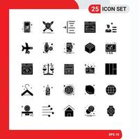 25 Creative Icons Modern Signs and Symbols of search web shield page text Editable Vector Design Elements