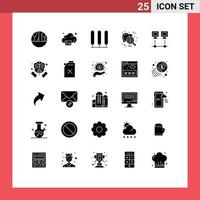 Set of 25 Modern UI Icons Symbols Signs for connection virus cypress testing hepatitis Editable Vector Design Elements