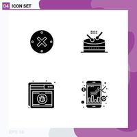 Universal Icon Symbols Group of Modern Solid Glyphs of close protection cancel music web Editable Vector Design Elements