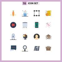 Modern Set of 16 Flat Colors and symbols such as next arrow path coins income Editable Pack of Creative Vector Design Elements