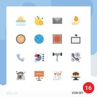 16 Flat Color concept for Websites Mobile and Apps sale apple alert food spam Editable Pack of Creative Vector Design Elements