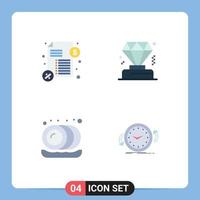 Editable Vector Line Pack of 4 Simple Flat Icons of loan backup business kitchen clockwise Editable Vector Design Elements