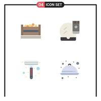 Modern Set of 4 Flat Icons and symbols such as bangladesh razor bangla face makeup shaving Editable Vector Design Elements