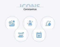 Coronavirus Blue Icon Pack 5 Icon Design. medical. moisturizer. food. manicure. steak vector