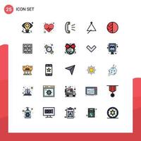 Universal Icon Symbols Group of 25 Modern Filled line Flat Colors of dermatologist sound answer music audio Editable Vector Design Elements