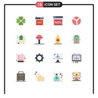 16 Universal Flat Color Signs Symbols of gift analytics seo pie chart chart Editable Pack of Creative Vector Design Elements