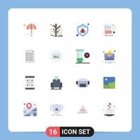 Modern Set of 16 Flat Colors and symbols such as document pdf document season pdf spam Editable Pack of Creative Vector Design Elements