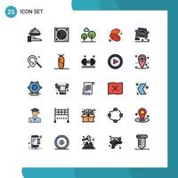 Modern Set of 25 Filled line Flat Colors Pictograph of traffic overtaking cypress tree islam dates Editable Vector Design Elements