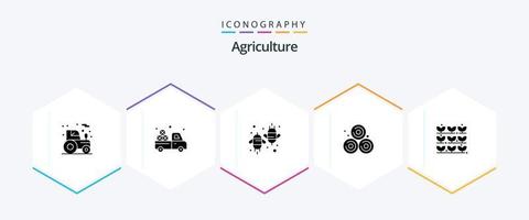 Agriculture 25 Glyph icon pack including grower. wheat straw. agriculture. straw. fly vector